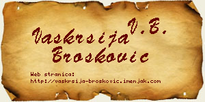 Vaskrsija Brošković vizit kartica
